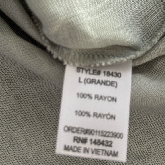 Becool Top Women Large Green V-Neck Sleeveless Spaghetti Strap Rayon - Picture 8 of 10